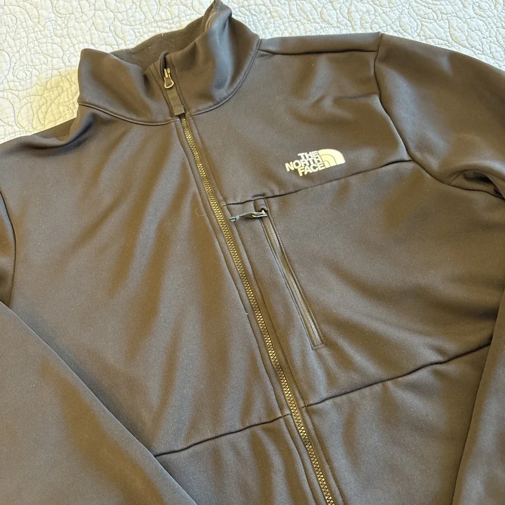 The North Face Mens Medium Windwall Full Zip Fleece Black Jacket